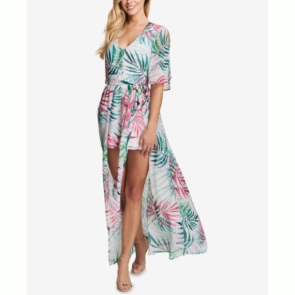 Kensie Dresses & Skirts - Kensie Palm-Print Maxi Romper